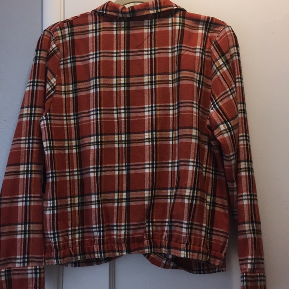 Flannel pullover harvest rust w black, cream plaid - Picture 4 of 5
